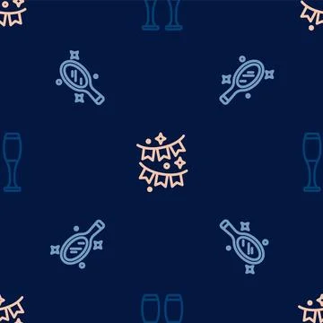 Set line Bowling pin, Magic hand mirror and Carnival garland with flags on .. Stock-Illustration
