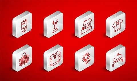 Set line Bread and salt, Mother Motherland monument, Ukrainian house, Embro.. Illustrazione stock