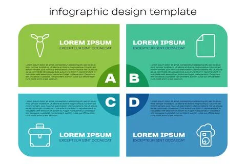Set line Briefcase, Tie, Cloud database and File document. Business infogra.. Stock Illustration