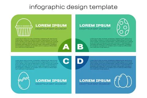 Set line Broken egg, Easter cake, Easter eggs and Easter egg. Business Stock Illustration