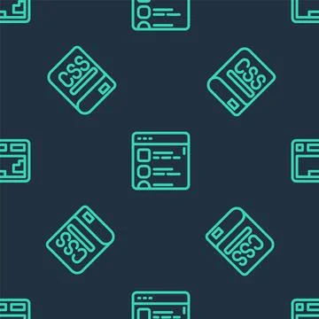 Set line Browser files, Books about programming and Keyboard on seamless pa.. Stock-Illustration