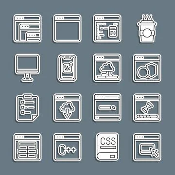 Set line Browser files, Loading data window, Software, Mobile Apps, Compute.. イラスト素材