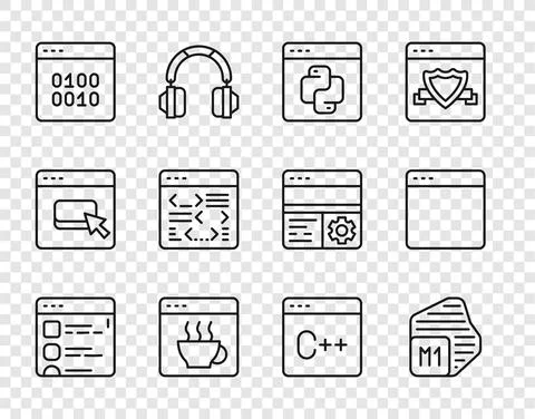 Set line Browser files, Processor, Python programming language, Software, Binary Illustration