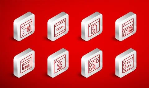 Set line Browser files, Search engine, Software, Debugging, Create account .. イラスト素材