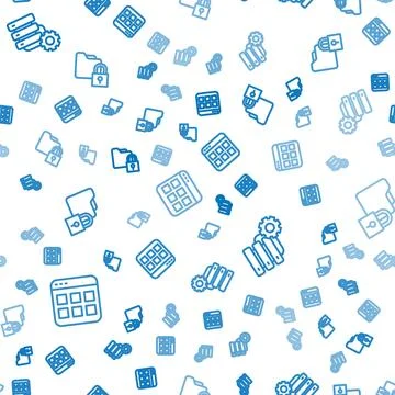 Set line Browser files, Server and gear and Folder lock on seamless pattern.. 스톡 일러스트