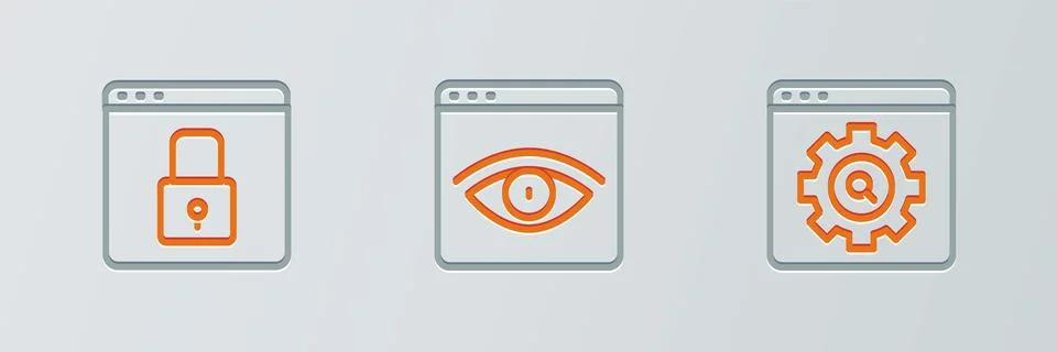 Set line Browser setting, Secure your site with HTTPS, SSL and incognito window Illustration