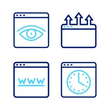 Set line Browser window,  and incognito icon. Vector Stockillustratie