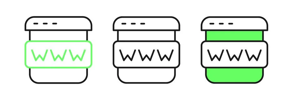 Set line Browser window icon isolated on white background.  Vector イラスト素材