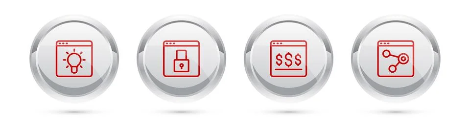 Set line Browser window, Secure your site with HTTPS, SSL, Online shopping .. Illustration