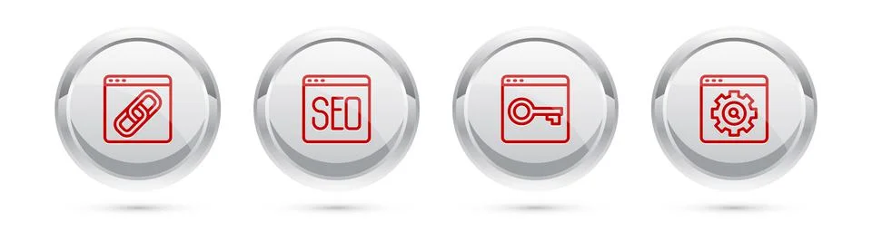 Set line Browser window, SEO optimization, Secure your site with HTTPS, SSL and Illustration