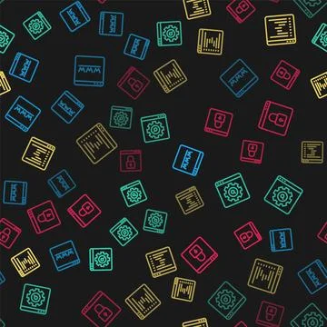 Set line Browser window, setting,  and Secure your site with HTTPS, SSL on .. Stock Illustration