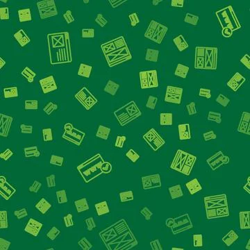 Set line Browser window, Website template and on seamless pattern. Vector 库存插图