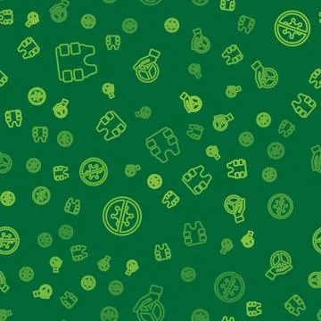 Set line Bulletproof vest, Protest and Peace on seamless pattern. Vector Stock Illustration