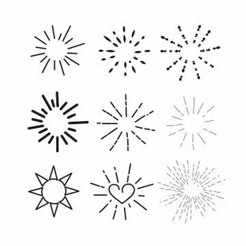 Set line burst Stock Illustration