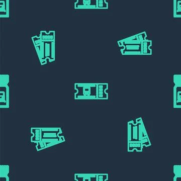 Set line Bus ticket, Ticket and Train on seamless pattern. Vector Stock Illustration