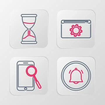 Set line Button chat notification, Mobile phone diagnostics, Setting and イラスト素材