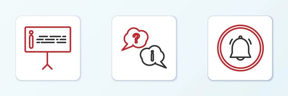 Set line Button chat notification, Information and Question and Exclamation.. 스톡 일러스트