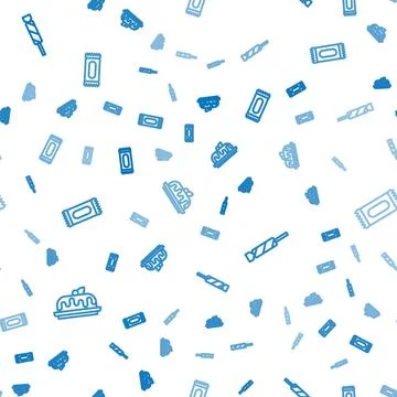 Set line Cake, Candy and on seamless pattern. Vector Stock Illustration