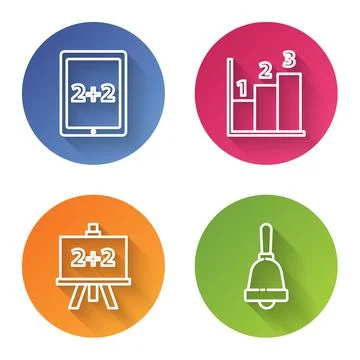 Set line Calculation, Graph, schedule, chart, diagram, Calculator and Test or Stock Illustration
