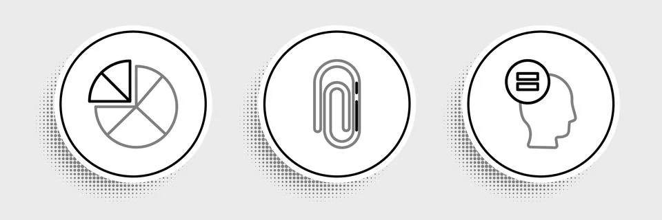 Set line Calculation, Graph, schedule, chart, diagram and Paper clip icon. .. 스톡 일러스트