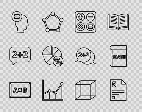 Set line Calculation, Infinity, Square root, Sigma symbol, Test or exam she.. 스톡 일러스트
