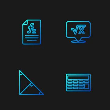 Set line Calculator, Angle bisector of triangle, Function mathematical symbol Stock Illustration