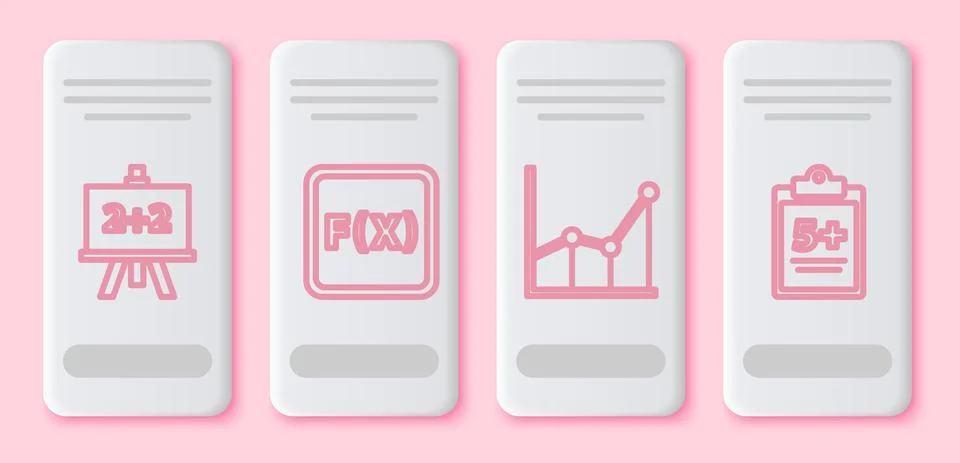 Set line Calculator, Equation solution, Sigma symbol and Mathematics function Stock Illustration