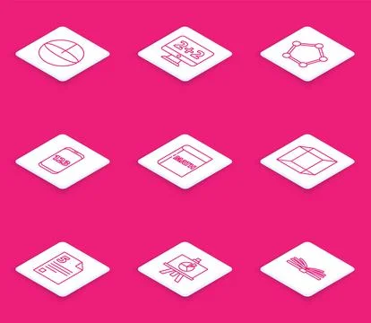 Set line Calculator, Graph, schedule, chart, diagram, Geometric figure Sphere Stockillustratie