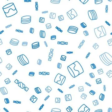 Set line Candy, Cake and Brownie chocolate cake on seamless pattern. Vector Stock Illustration