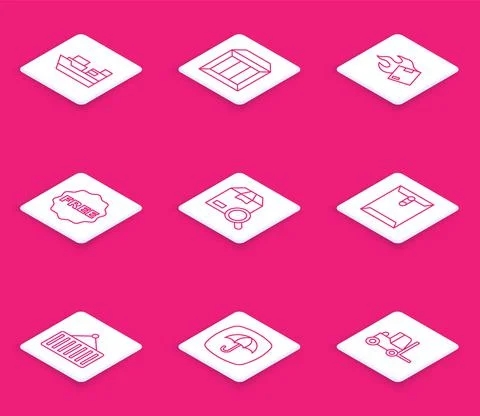 Set line Cargo ship with boxes delivery, Carton cardboard, rice tag Free, Search Stock Illustration