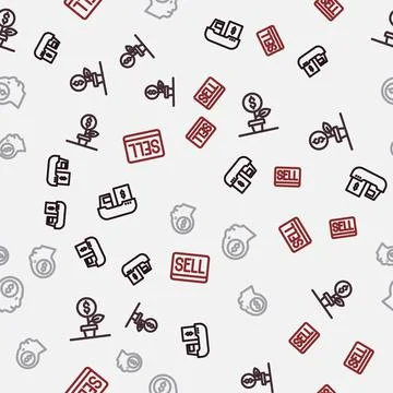 Set line Cargo ship with boxes delivery, Dollar plant, Business man planning Stock Illustration