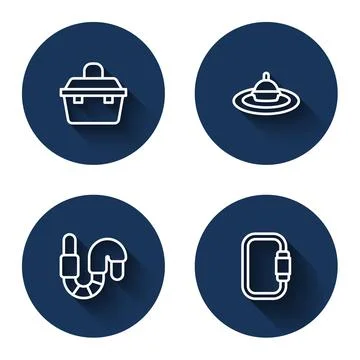 Set line Case or box for fishing equipment, Fishing float water, Worm and Stock Illustration