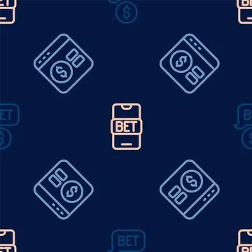 Set line Casino chip with dollar, Online poker table game and sports bettin.. Stock Illustration