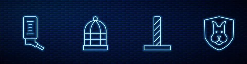 Set line Cat scratching post with toy, Drinker for small pets, Cage birds and Stock Illustration