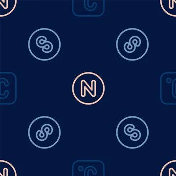 Set line Celsius, Compass south and north on seamless pattern. Vector Stock Illustration