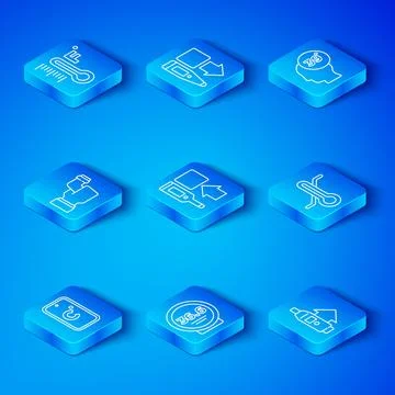 Set line Celsius, Digital thermometer, Medical, Meteorology, High human bod.. Ilustración de archivo