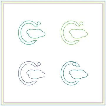 Set line Celsius icon isolated on  white background. Stock Illustration
