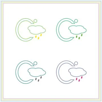 Set line Celsius icon isolated on  white background. Vector Illustration Stock Illustration