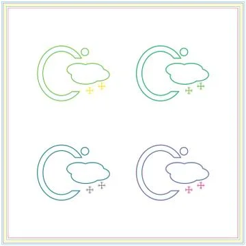 Set line Celsius icon isolated on  white background. Stock Illustration