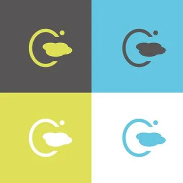 Set line Celsius icon isolated on color background. Stock Illustration