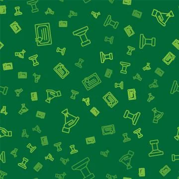 Set line Certificate template, Bribe money bag and Stamp on seamless pattern イラスト素材