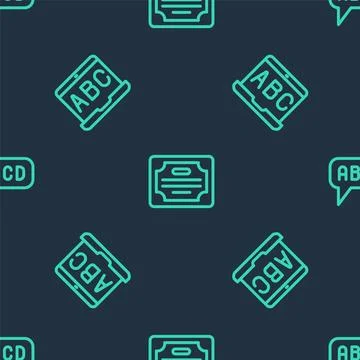 Set line Certificate template, Foreign language online study and Alphabet on Stock Illustration