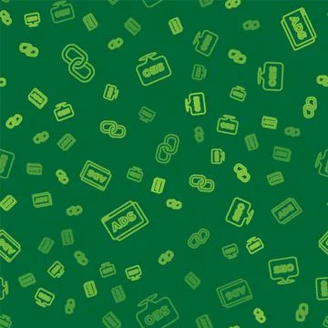 Set line Chain link, Advertising and SEO optimization on seamless pattern イラスト素材