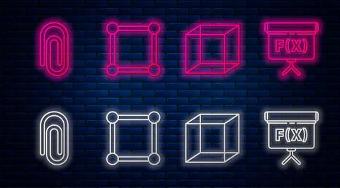 Set line Chalkboard with diagram, Function mathematical symbol, Book with word Illustrazione stock