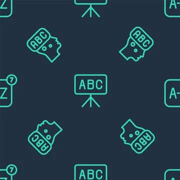 Set line Chalkboard, Learning foreign languages and Online translator on Stock Illustration