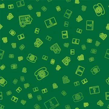 Set line Checklist with 24 hours service, Telephone and Browser question mark on Stock Illustration