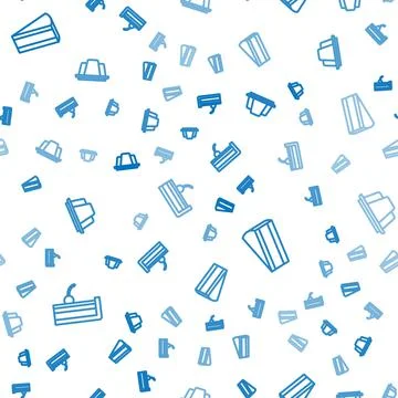 Set line Cherry cheesecake, Piece of and Jelly on seamless pattern. Vector Stock Illustration