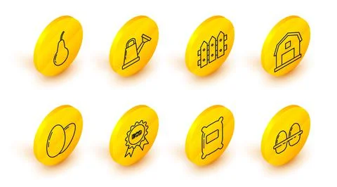 Set line Chicken egg in box, Bag of flour, Banner, label, tag, logo for eco Illustration