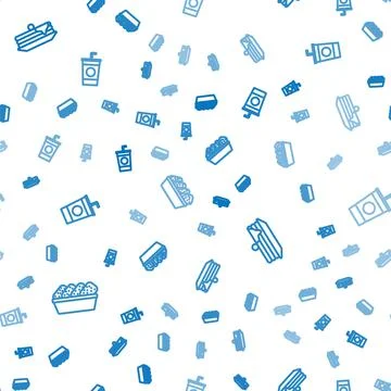 Set line Chicken nuggets in box, Stack of pancakes and Paper glass with straw on イラスト素材