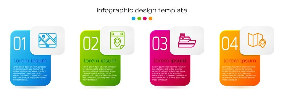 Set line City map navigation, Travel planning calendar, Ship line path and Stock Illustration